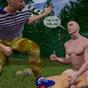 Dirty 3D tale with a busty hottie stopped and fucked in the park by a pair of sex-crazed criminal-looking studs