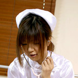 Rika in nurse uniform giving handjob