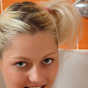 18yo teen Pinky June relaxing naked in bubble bathtub