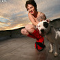 high heeled tattooed goth in high heels rooftop