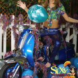Hot masturbation party on motorbike with sexy girl Rhiannon