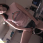 Emo babe wearing diaper sucks a dildo