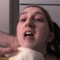 Young slut drinking piss from used diaper