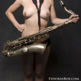 Fedora topless playing instruments