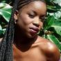 Horny black slut masturbates as she sucks cock