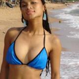 Sweet Tailynn has fun in her blue bikini playing in the ocean