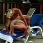 Sexy twink sucking and taking huge cock outdoors